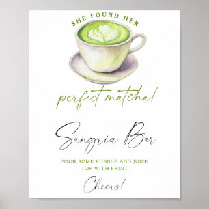 Matcha Tee Brautparty Sangria Bar Poster