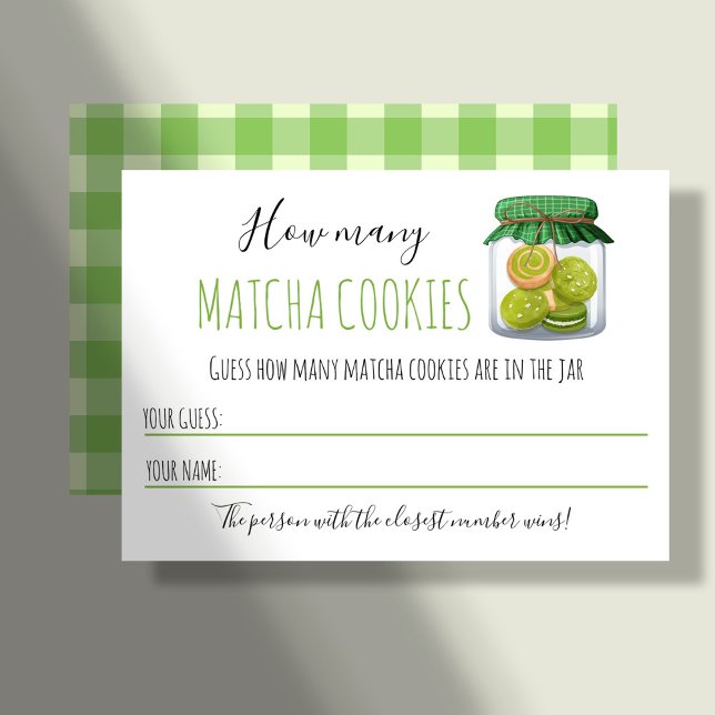 Matcha Theme Party Game Guessing Card Platzkarte (Von Creator hochgeladen)