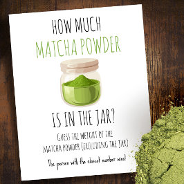 Matcha Theme Party Game Sign Poster