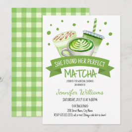 Matcha Themed Brautparty Einladung