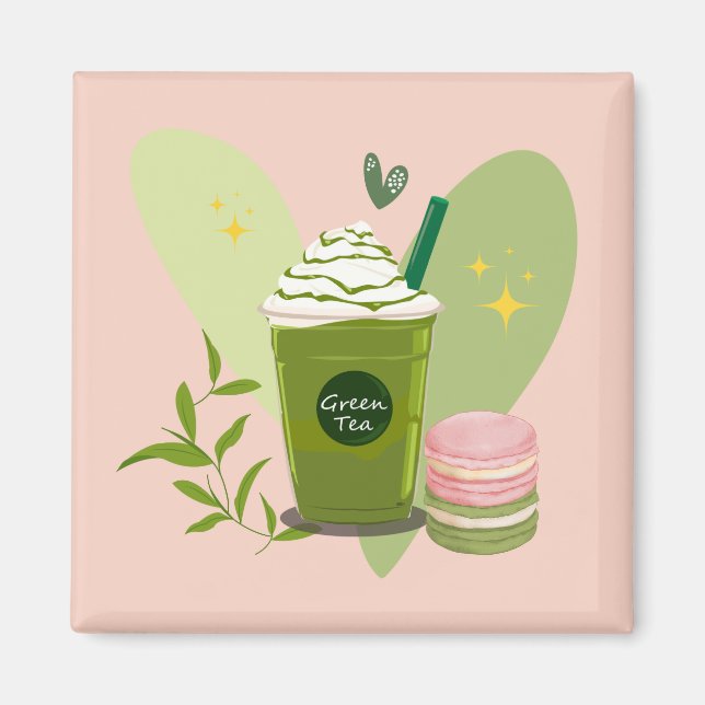 Matcha und Macarons Magnet (Vorne)
