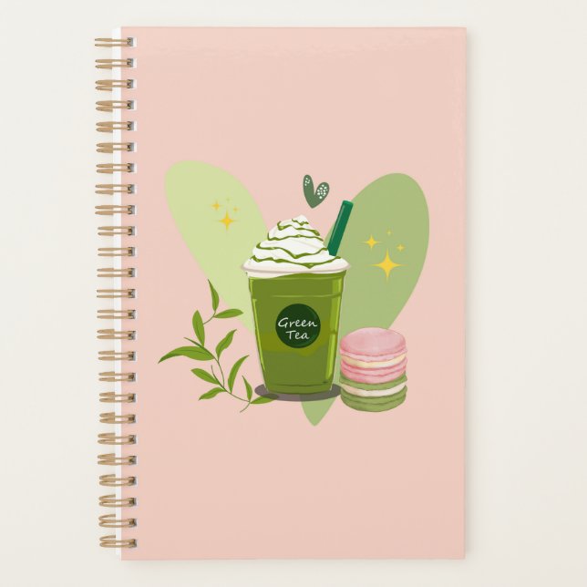Matcha und Macarons Planer (Vorderseite)