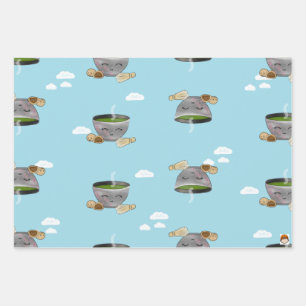 Matcha- und Mochi-Umhüllungspapier Geschenkpapier Set