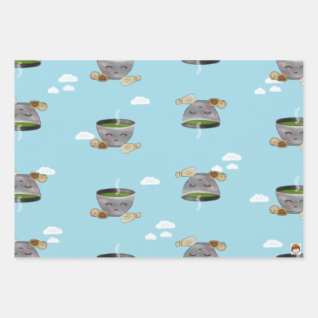 Matcha- und Mochi-Umhüllungspapier Geschenkpapier Set (Vorderseite 3)