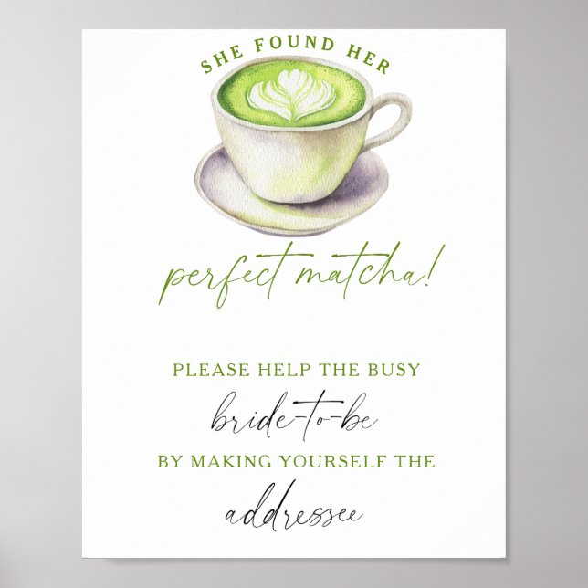 Matcha Wedding Help the busy bride Address Poster (Vorne)