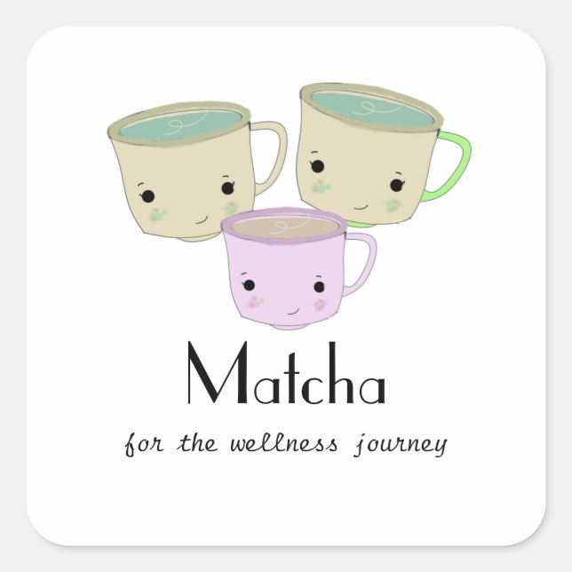 Matcha Wellness Journey Round Sticker (Vorderseite)