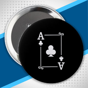 Matching Ace Clubs Anzug Playing Cards Moderne Button