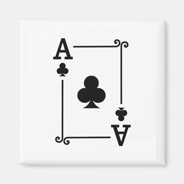 Matching Ace Clubs Anzug Playing Cards Moderne Magnet (Vorne)
