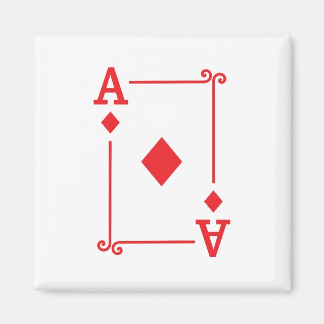 Matching Ace Diamonds Anzug Spielkarten Moderne Magnet (Vorne)