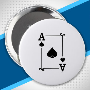 Matching Ace Spades Anzug Playing Cards Moderne Button