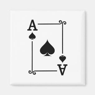 Matching Ace Spades Anzug Playing Cards Moderne Magnet