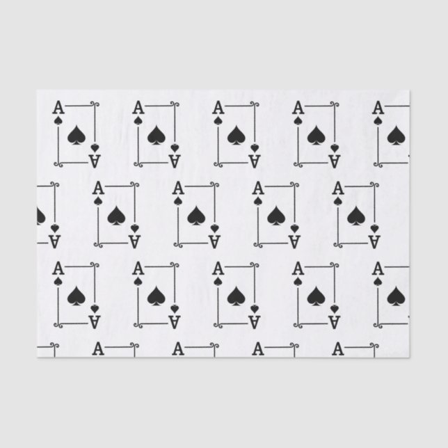 Matching Ace Spades Anzug Playing Cards Moderne Seidenpapier (Vorderseite)