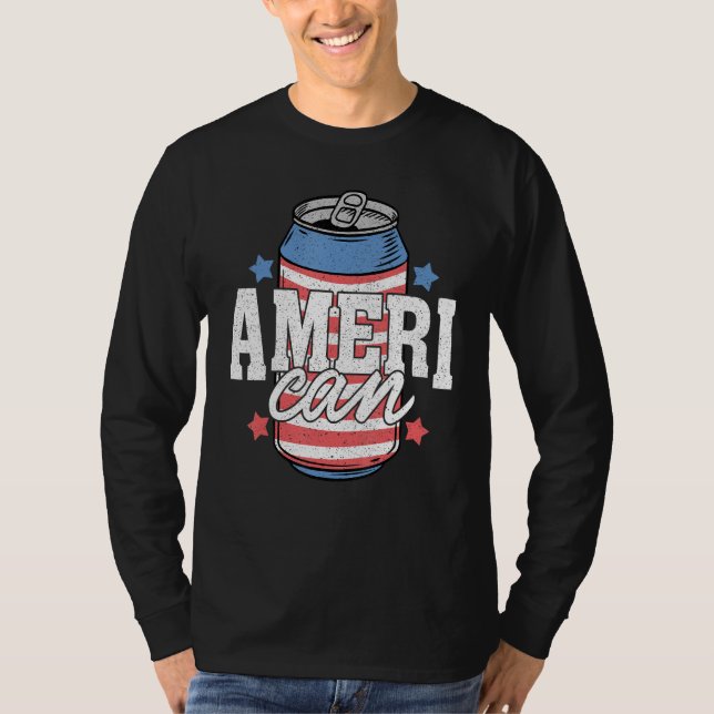 Matching Ameri Can Drink 4th Of July Indepedence D T-Shirt (Vorderseite)