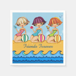 Matching Beach Girls Party Napkin Serviette