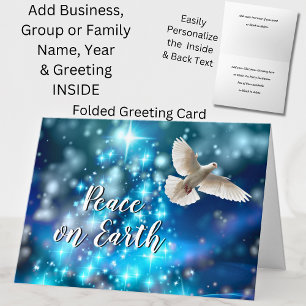 Matching Blue Dove Peace Christmas Grußkarte Karte