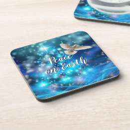 Matching Blue Dove Peace Weihnachtskorken zurück Getränkeuntersetzer