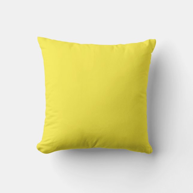 Matching Bright Yellow Retro Forest Kitsch Kissen (Vorderseite)