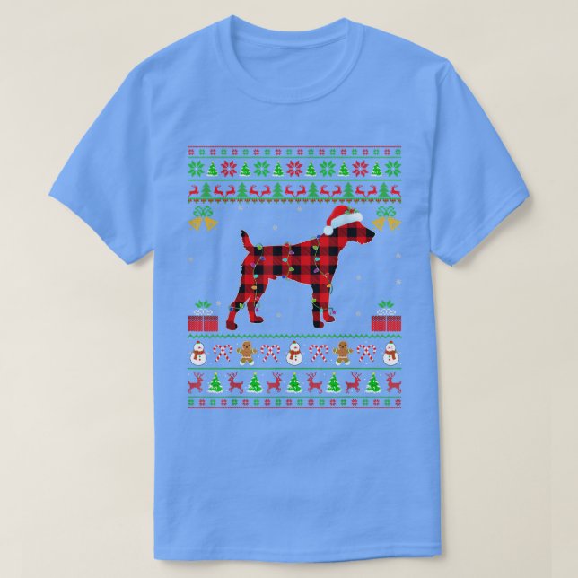Matching Buffalo Kariert Ugly für Terrier Dog Chri T-Shirt (Design vorne)