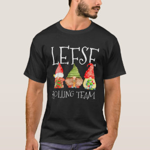 Matching Christmas Lefse Rolling Team Gnome Tomte T-Shirt