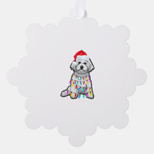 Matching Christmas Pajama T Shirt Bichon Frise Dog Ornament Karte