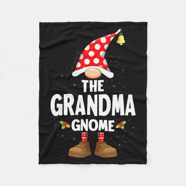 Matching Christmas Pajama The Grandma Gnome  Fleecedecke (Vorderseite)