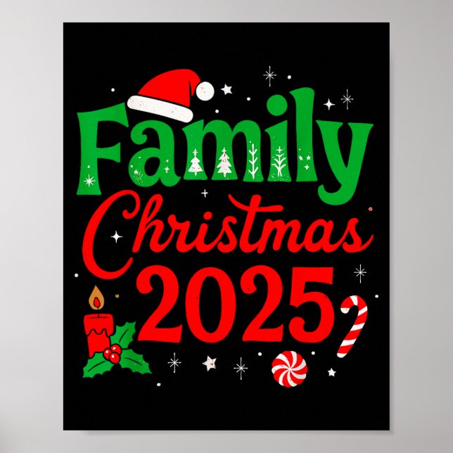 Matching Christmas Pajamas For Family Shirt Family Poster (Vorne)