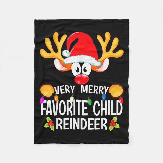 Matching Christmas Very Merry Favorite Child Reind Fleecedecke (Vorderseite)
