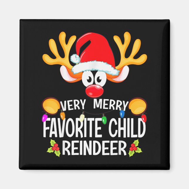 Matching Christmas Very Merry Favorite Child Reind Magnet (Vorne)