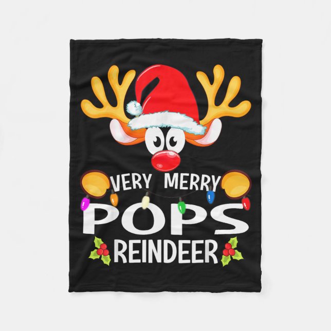 Matching Christmas Very Merry Ps Reindeer  Fleecedecke (Vorderseite)