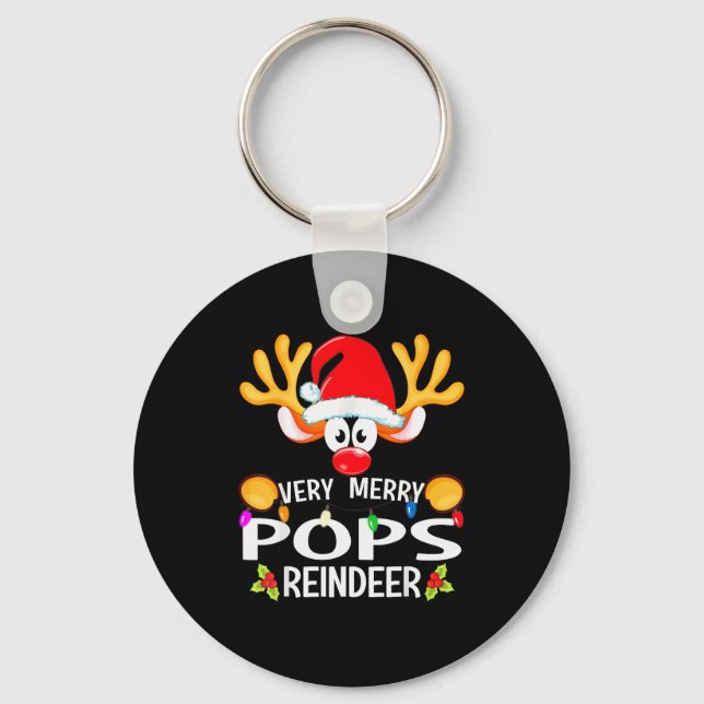 Matching Christmas Very Merry Ps Reindeer  Schlüsselanhänger (Vorderseite)