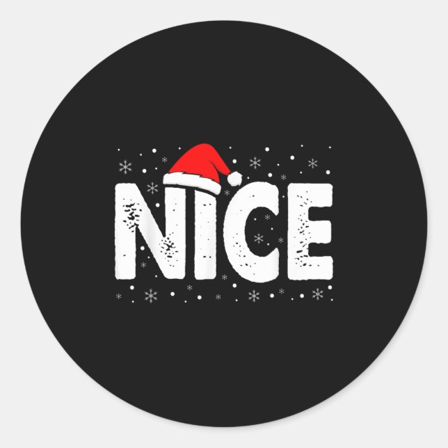 Matching Co. Naughty Or Nice Weihnachten - Uni-Erw Runder Aufkleber (Vorderseite)