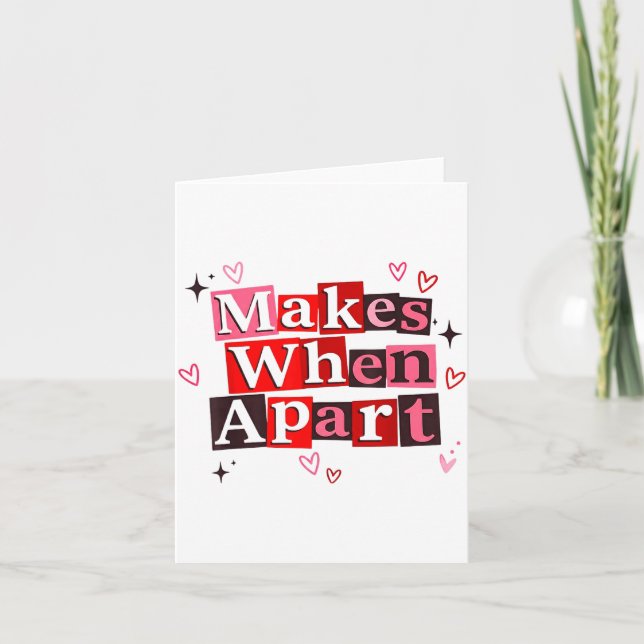 Matching Couple Makes When Apart Long Distance Rel Karte (Vorderseite)