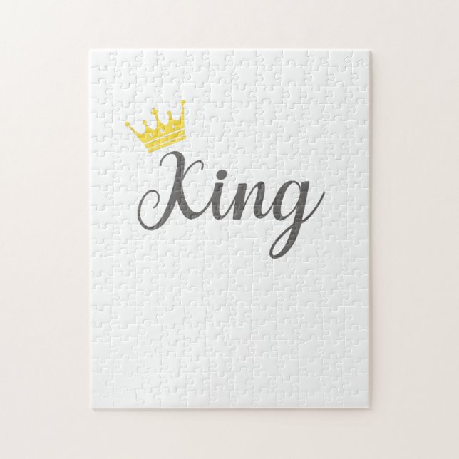 Matching Couples Outfits King and Queen Gift Puzzle (Vertikal)
