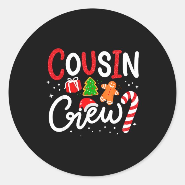 Matching Cousin Crew Christmas 2025 Family Holiday Runder Aufkleber (Vorderseite)