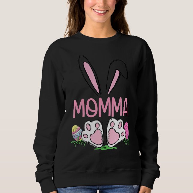 Matching Egg Hunter Niedlich Bunny Oars Ostermomma Sweatshirt (Vorderseite)