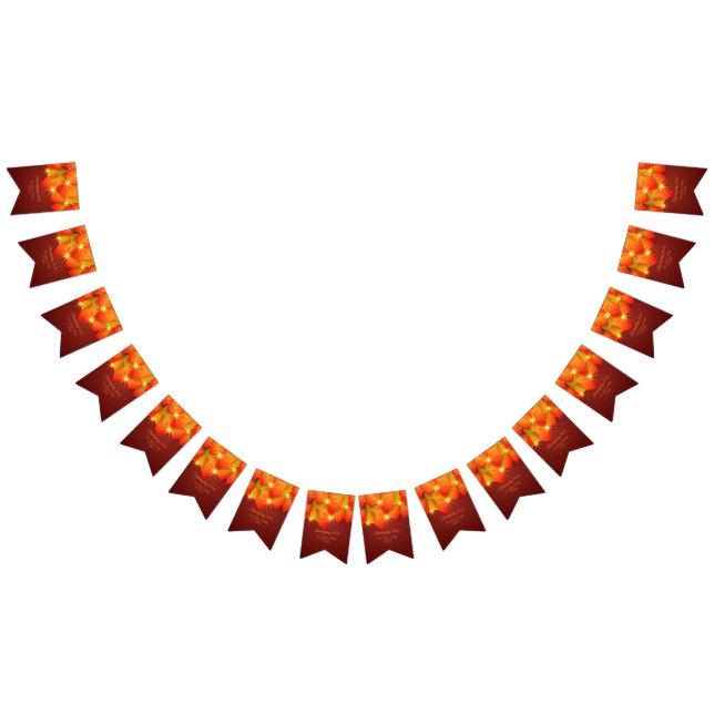 Matching Erntedank Orange Leaf Name Year Wimpelkette (Alle)