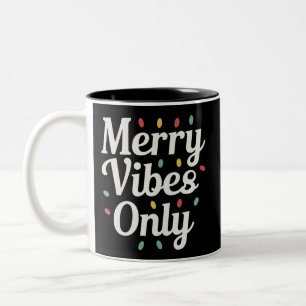 Matching Familie Weihnachten Merry Vibes nur Licht Zweifarbige Tasse