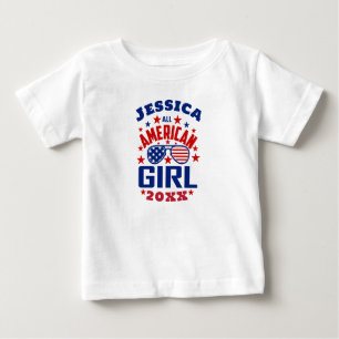 Matching Familienname 4. Juli All American Girl Baby T-shirt