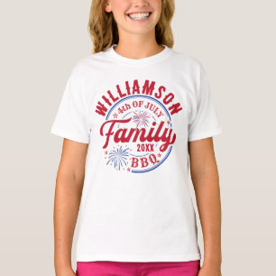 Matching Familienname 4. Juli Red White Blue T-Shirt