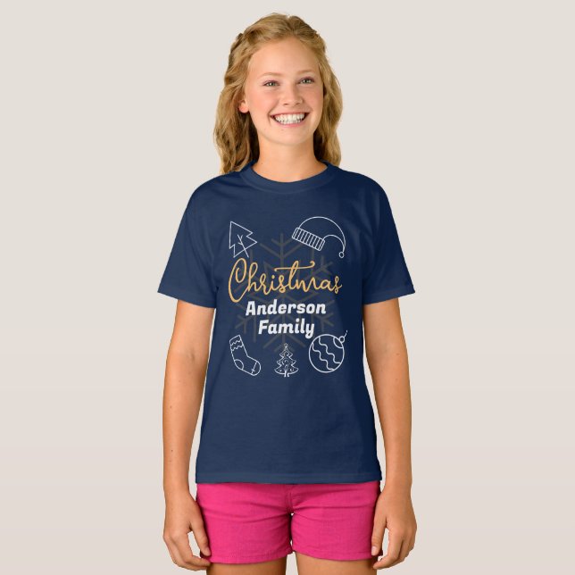 Matching Familienname Kleidung Weihnachten T-Shirt (Vorne ganz)