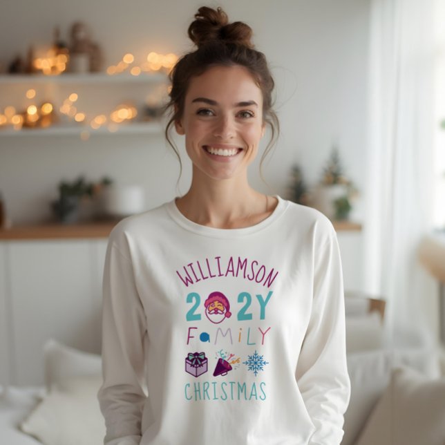Matching Family 2021 Fun Cartoon Weihnachten Emoji T-Shirt (Matching Family 2021 Fun Cartoon Christmas Emoji T-Shirt)