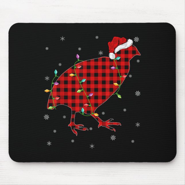 Matching Family Buffalo Plaid Quail Bird Christmas Mousepad (Vorne)