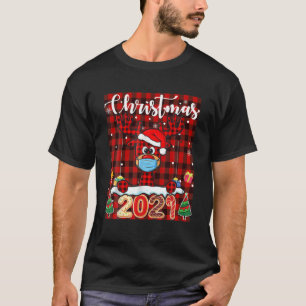 Matching Family Christmas 2021 Kariert Mask Rudolp T-Shirt