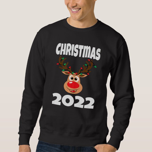 Matching Family Christmas 2022 Cute Reindeer Holid Sweatshirt (Vorderseite)