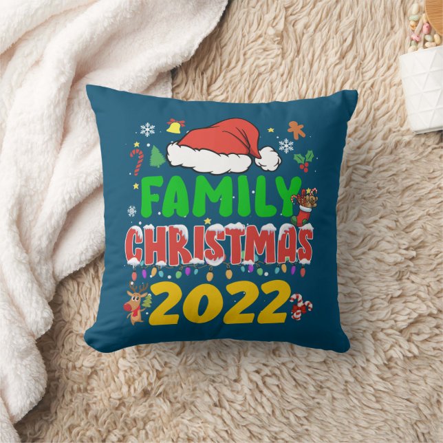 Matching Family Christmas 2022 Team Santa Elf Squa Kissen (Decke)