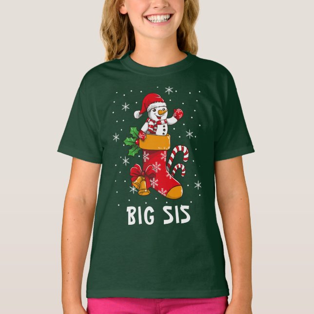 Matching Family Christmas Big Sister Individuelle  T-Shirt (Vorderseite)
