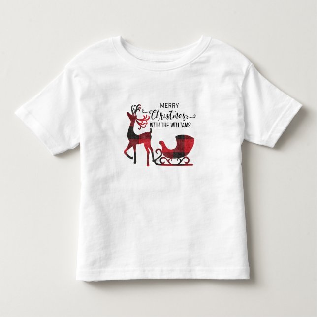 Matching Family Christmas | Personalisiert modern Kleinkind T-shirt (Vorderseite)
