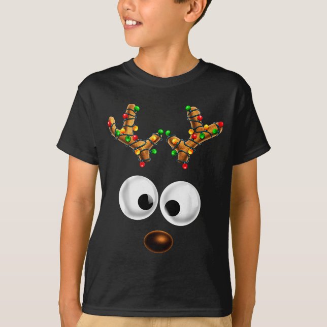 Matching Family Christmas Reindeer Face Christmas  T-Shirt (Vorderseite)