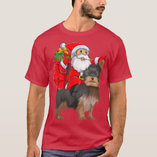 Matching Family Funny Santa Ride Yorkshire Terrier T-Shirt