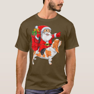 Matching Family Funny Santa Riding Basset Hound Ch T-Shirt